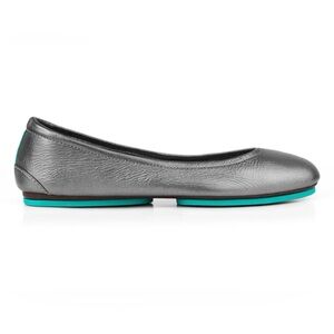 Tieks Silver Gray Metallic Pewter Foldable Leather Flats 7